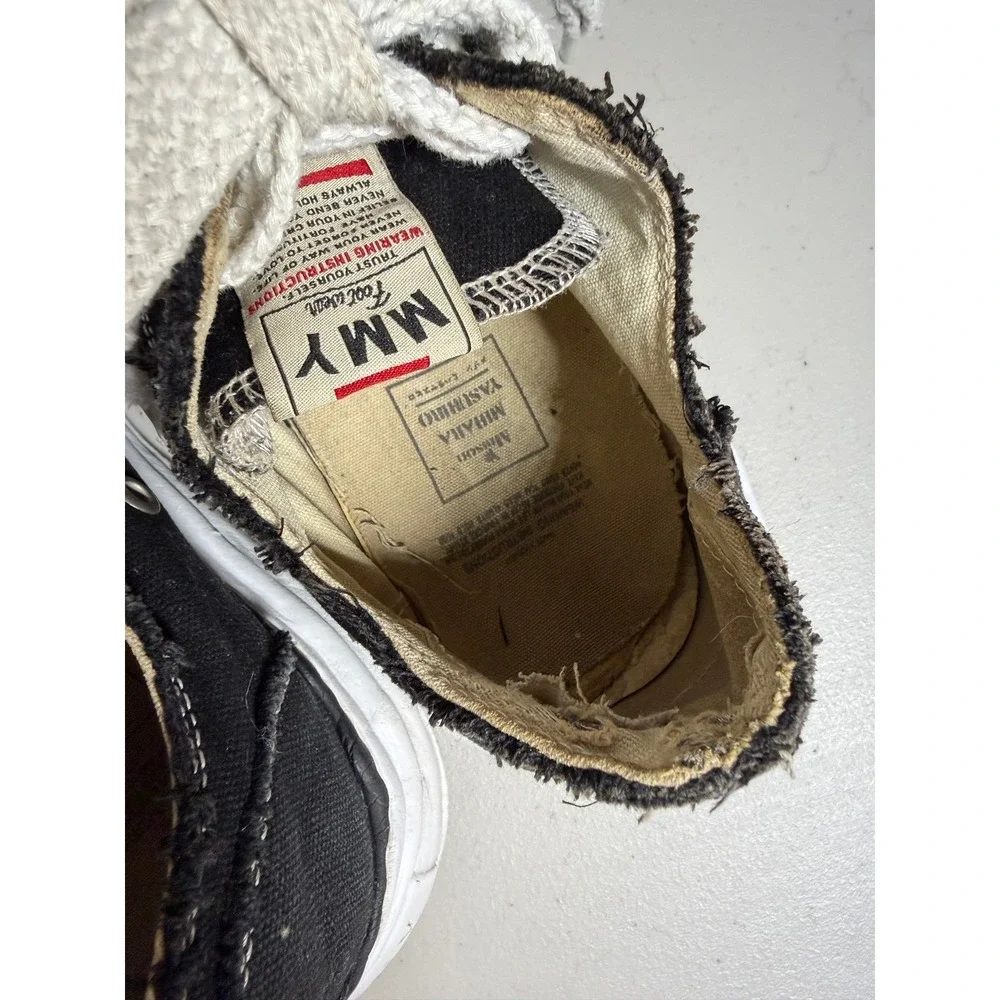 100% Auth Maison Mihara Yasuhiro MMY Mens Low Black White Sneakers Shoes 42 9